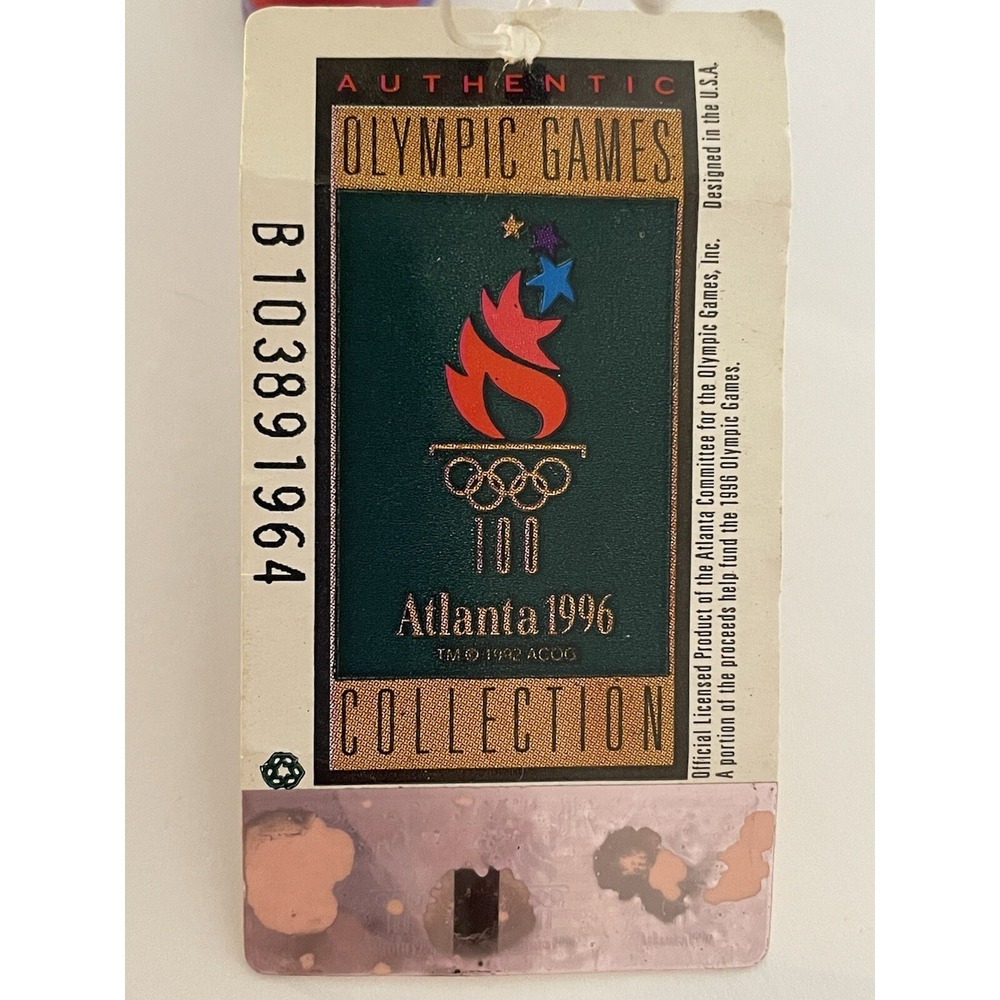 Olympics 1996 Atlanta Games Izzy Mascot Toy Figure Keychain VTG With Tag 90s - Picture 2 of 3